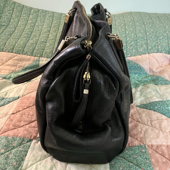 Coach Madison Cafe Carryall Womens Black Pebbled Leather Shoulder Bag Purse - Picture 4 of 16